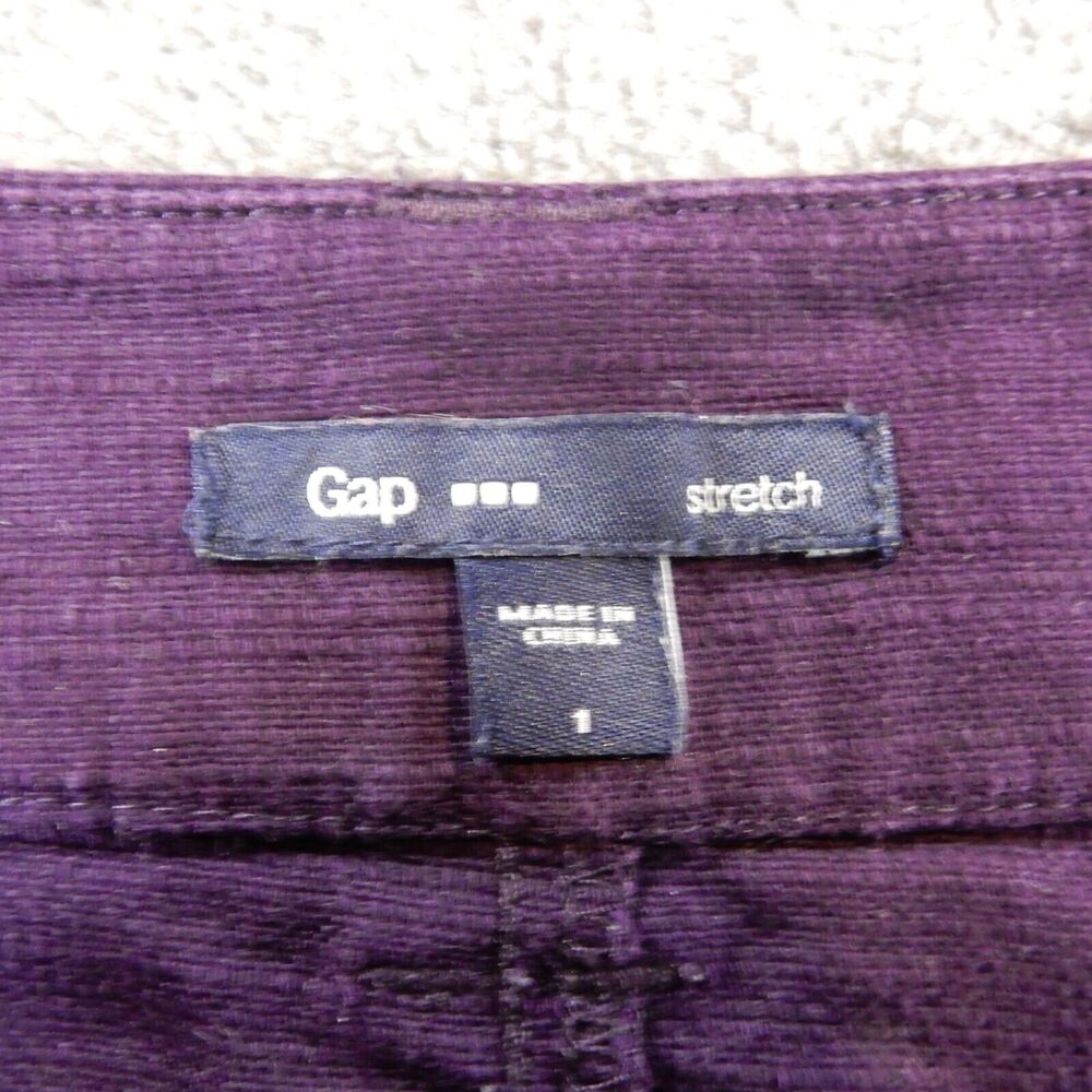 Gap Mini Skirt 1 W31 Dark Purple Solid Pockets Short Button 100% Cotton Canvas - Picture 5 of 8